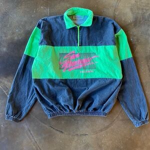 VTG 90s Oasis San Francisco Sun Faded Pullover Lightweight Cotton Surf Jacket